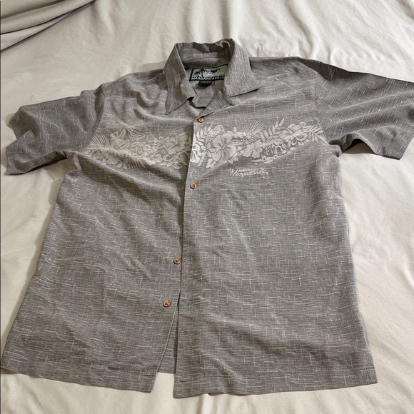 Jimmy Buffett Other - Margaritaville Men's Gray Floral Button-Down Shirt